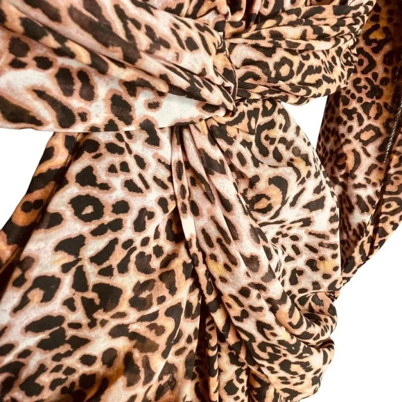 Anthropologie Ranna Gill Leopard Print Cut Out Midi Dress - Picture 9 of 15